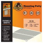 Gorilla Removable Mounting Putty, 84 Pre-cut Squares, Off White (Pack of 3) - Image 4